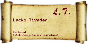 Lacko Tivadar névjegykártya